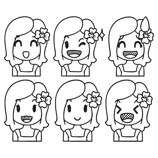 Girl Face Out Line Embroidery Design, Girl Line Art Expression Machine Embroidery File, 6 Design, 7 Size, Instant Download - Etsy