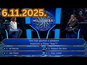 Tko želi biti milijunaš - 6.11.2025.