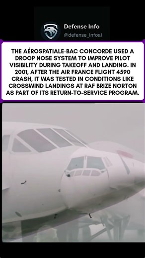 Concorde droop nose in crosswind landing | 2001 Brize Norton test flights