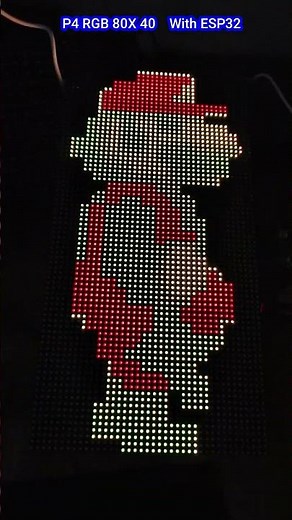 ESP32 + P4 RGB 80x40 LED Matrix Animation 2 🔥Smooth HUB75 graphics powered by ESP32 I2S DMA 🎞️