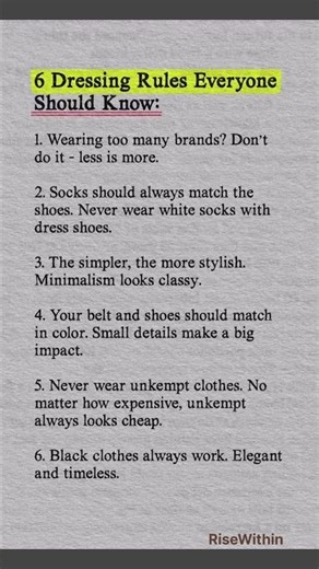 6 dressing rules everyone should know