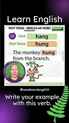 Past Tense of HANG in English ✅ English Pronunciation of HUNG | Learn English Irregular Verbs