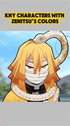 KNY characters with Zenitsu’s colors part 1!⚡🎨 #demonslayer #knyedit #artshorts