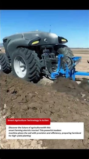 Powerful Electric Tractor Plowing Field in Action 🚜🌱💡🤖 | Smart Farming Technology