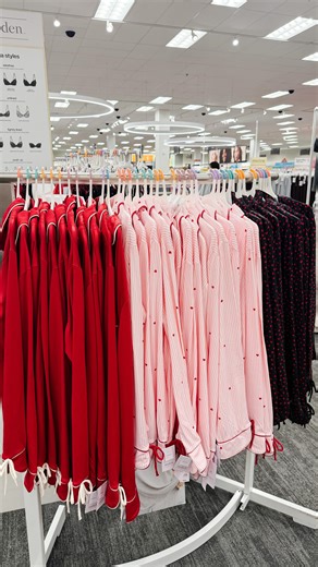 NEW Women’s Pajamas from Target! These Valentine’s Day sets are probably my favorite yet, I mean do you see those little bows on the sleeves? 🥹 How cute is that?! These sets come with a long sleeve shirt and shorts and are available in 3 V-Day inspired patterns ❤️ 💌 Comment SET! If these come online soon, we’ll be sure to send you the link! | All Things Target