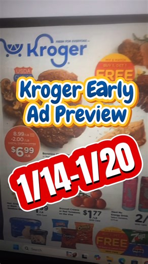 Kroger Early Ad Preview for 1/14-1/20 Comment AD and I'll send you a link!! https://www.krogerkrazy.com/kroger-weekly-ad/ | Kroger Krazy