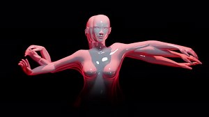 Abstract Transparent Humanoid Figure Dance Animation