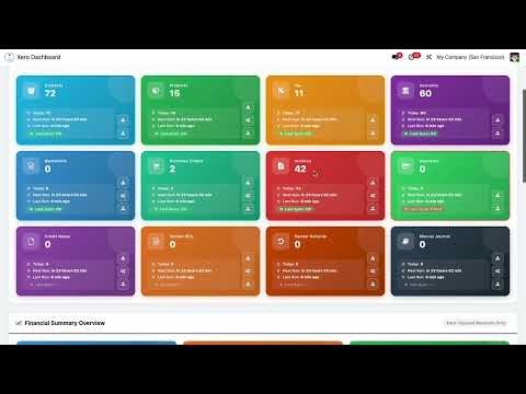 Xero Connector with OAuth2.0 for Odoo - Dashboard