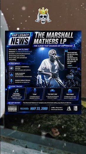 The Album That Changed Eminem Forever 😳 Marshall Mathers LP #shorts #Eminem #hiphop