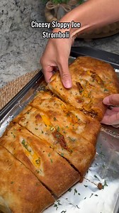 Cheesy Sloppy Joe Stromboli! 🔥 | Cooking With Katie Cross
