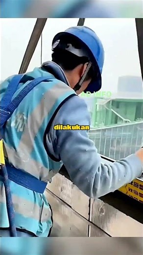 This is the process of installing precise glass in a multi-storey building.