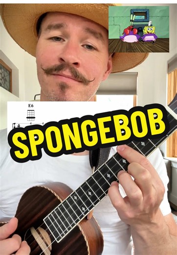 SpongeBob End Song Theme Ukulele Tutorial Tabs. #ukulele #tutorial #easy #songs #spongebob