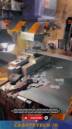 Metal Stamping Machine Cuts Perfect Shapes From Steel Sheets Fast #machine