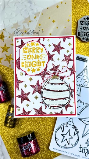 Ranger Ink (Official) on Instagram: "Create this holiday card with @beawitched_by_cards as she mixes together Perfect Pearls and Stickles, for a super sparkly project perfect for the season. ✨ Supplies: Ranger: -Archival Ink -Jet Black -Embossing Powder: Marigold -Stickles Glitter Gel: Mars -Stickles Glitter Glue: Wine cellar, Golden Rod -Perfect Pearls: Perfect Pearl -Big Emboss It Ink Pad Simon Hurley create.: -Stark White Cardstock -6x6 layering stencil “Sparkling Stars” Stamps: -Stampers Ano