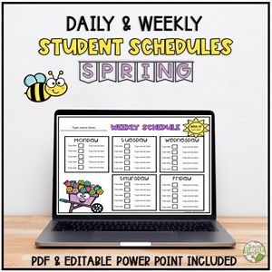 Spring Daily and Weekly Schedules l Editable Templates