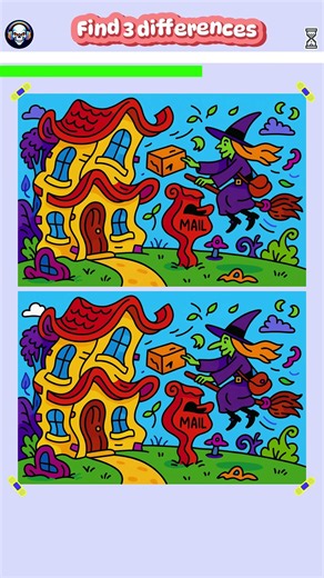 MAGIC MAILBOX! ✉️ Spot 3 Differences at the Witch's Whimsical Mushroom House