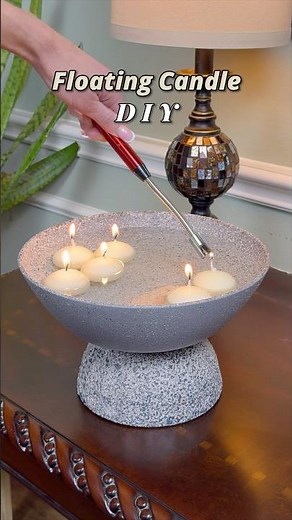 FLOATING CANDLE DIY 🕯️ A cozy home decor idea! #candledecor #floatingcandles #homediy #diyhome