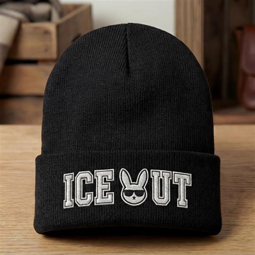 Bunny Ice Out Embroidered Beanie, Anti ICE Protest Winter Hat, Abolish ICE Statement Beanie, Immigrant Rights Activist Cap Stand Together - Etsy