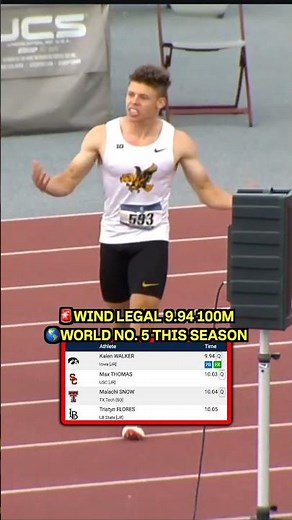 Kalen Walker flying to a wind legal 9.94 100m PB! #trackandfield