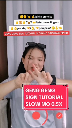 GENG GENG SIGN TUTORIAL SLOW MO 0.5X speed and NORMAL speed (dc:ctto) #fyp #foryoupage #genggeng #genggengsign #genggeng 🔥 #slowmotutorial #slowmo #genggengTutorial #genggengsignTUTORIAL #tutorial #tutorialdance #handtutorial #handdance #handsign