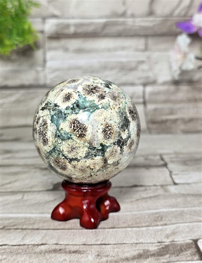 Green Flower Jasper Sphere / 57mm / Madagascar Jasper / Chakra / Rocks and Minerals / St41 - Etsy