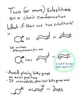 Cyclohexane Chair Conformations | Multiple Substituents, Cis/Trans Isomers & Stability