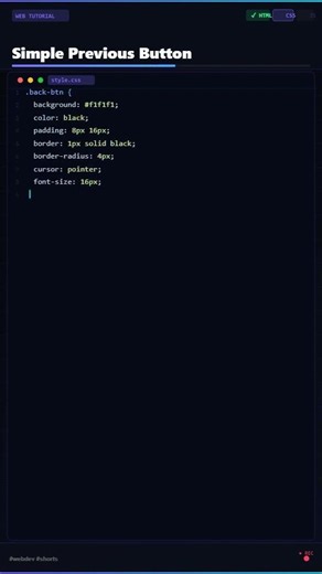 Simple Previous Button #coding #softwarearchitect #programming @IY4X_DEV