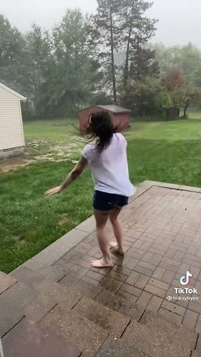braless girl in rain #nobrachallenge