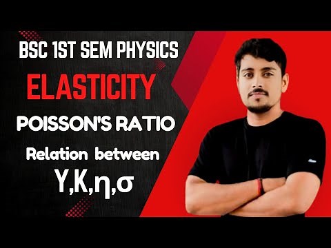Elasticity | Poisson's Ratio | Relation between Young modulus,bulk modulus, poisson's ratio | #bsc