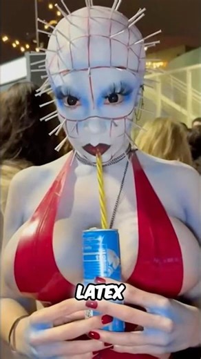 Little Puck Is A Hellraiser In Pinhead Cosplay #cosplay #monsterpalooza #makeup #halloween