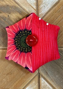 Pin Cushion - Half Hexie - Echinacea Red - Etsy Canada
