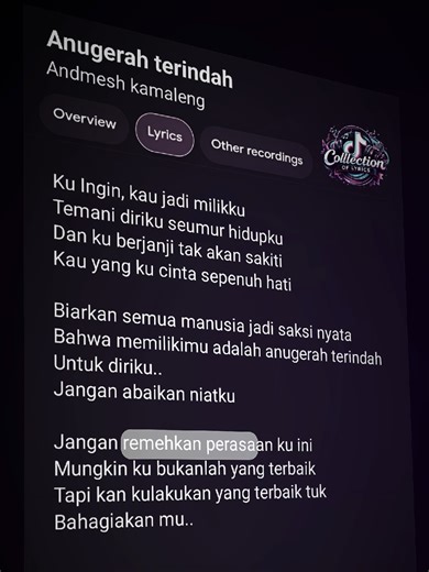 Lirik Lagu Anugerah Terindah