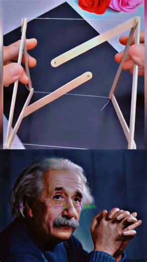 Making a gravity table using icecream sticks and thread