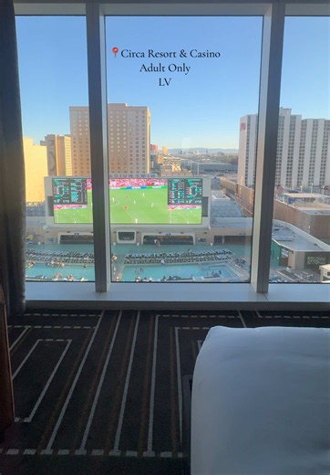 Top tier hotel with the best amenities like Stadium Swim✨ Love the Circa Resort🤩 #Circa #Vegas #LasVegas #hotelroom #AdultOnly