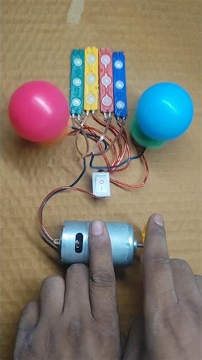 powering two dc fan light and four light with dc motor generator #shortvideo #diy #tech