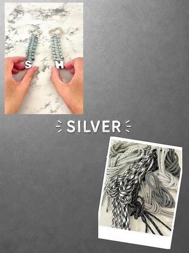 アルファベットビーズ（SILVER）のパラコード編み方紹介｜名前入りオリジナルキーホルダーを楽しもう handmade.amane #パラコード #ハンドメイド #アルファベットビーズ