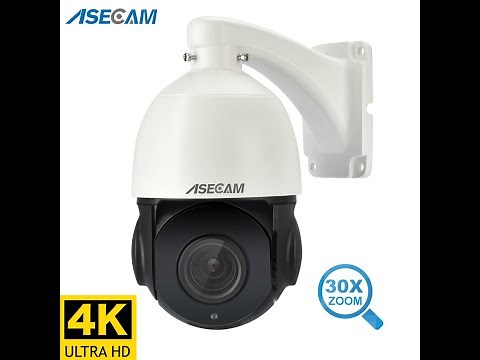 ASECAM 8MP 4K IP Camera Outdoor PTZ 30X Zoom Two Way Audio Security Camera Hikvision Protocol