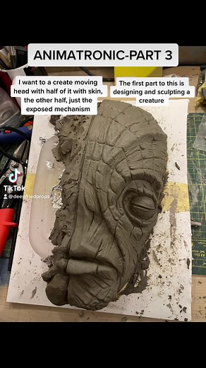 Animatronic project part 3!#art #sculpture #sculpting #clay #animatronic #creature #alien