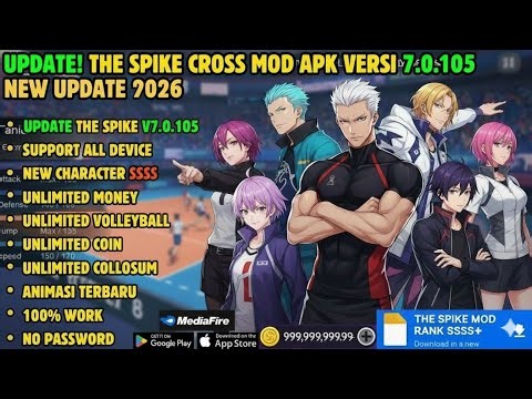 UPDATE! The Spike Cross V7.0.105 MOD APK (Unlock All Characters, Money, Max Level)