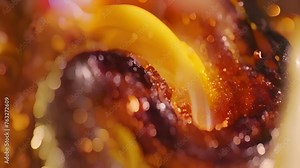 A detailed view of a colonoscopy image taken with advanced AI technology that can identify precancerous polyps and aid in early detection of colon cancer.