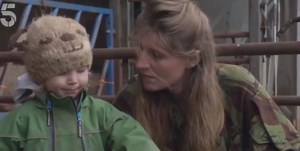 Our Yorkshire Farm's Clive Owen skins lamb in front of two-year-old daughter