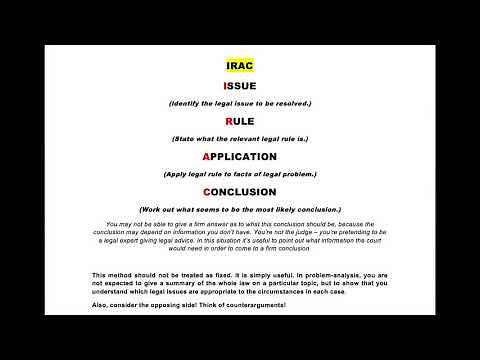 How to answer any problem question in law!