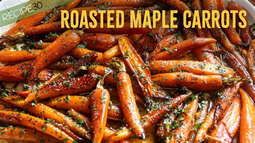 These roasted maple-glazed carrots are a simple yet delicious dish that combines the natural sweetness of carrots with rich butter and pure maple syrup. This recipe is inspired by traditional methods of slow-roasting vegetables, which brings out their natural flavours and intensifies their sweetness. The addition of maple syrup gives it a caramel-like depth, perfect for any occasion, this dish is sure to please with its beautifully caramelised edges and soft texture. It’s a great way to elevate 
