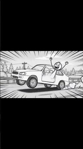 Stickman Learns to Drive a Car 😂 (Gone Wrong) #shorts #stickman #viral