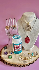 8.4K views · 145 reactions | Crushed Glass Jewelry Tutorial. This is so fun and easy for creating beautiful necklaces, rings and bracelets. I like Dishwasher Safe Mod Podge for this project. You can do this same technique with glitter. #jewelrymaking #modpodge #diyjewelry #springfashion #craftshow | Handmade Happy Hour with Cathie Filian | Facebook