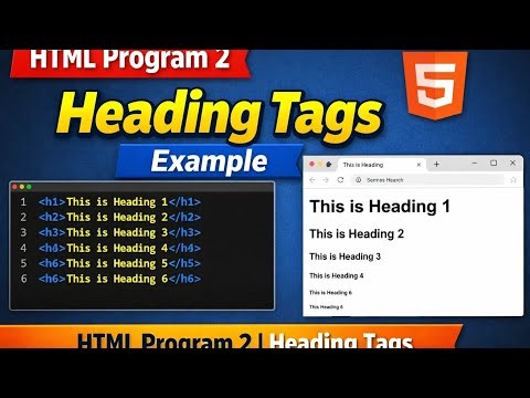HTML Program 2-Heading Tags#coding #programming