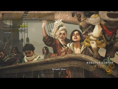 Monster Hunter Wilds Benchmark 1440P Native All Maxed Out 7800X3D RTX 4090