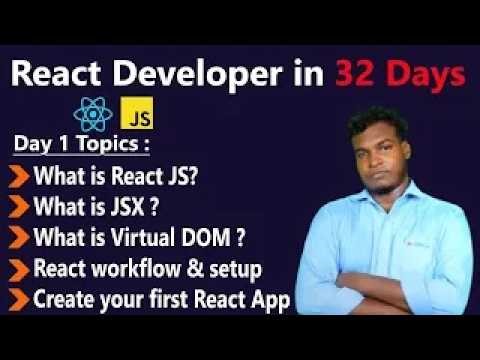 React JS | Day 1 | கற்பது இப்போதே தொடங்குங்கள்! | Become React Developer in 32 Days | Tamil