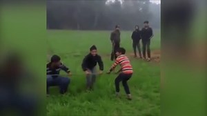 Group of boys play CRUEL prank on their friend