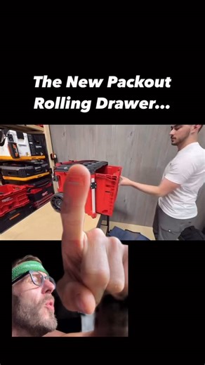 Will this be a PACKOUT issue for you? The new Packout rolling drawer box does not use any drawer hardware. Milwaukee chose to skip the expensive hardware and add some small wheels to help move the large drawer in and out. Every other pro toolbox system with a rolling drawer base (ToughBuilt StackTECH, Klein MODbox, Flex StackPack) are using ball bearing drawer guides. Great demonstration and solutions from @weihe_designs #packout #milwaukeetool #toolbox #construction #contractor #electrician #pl